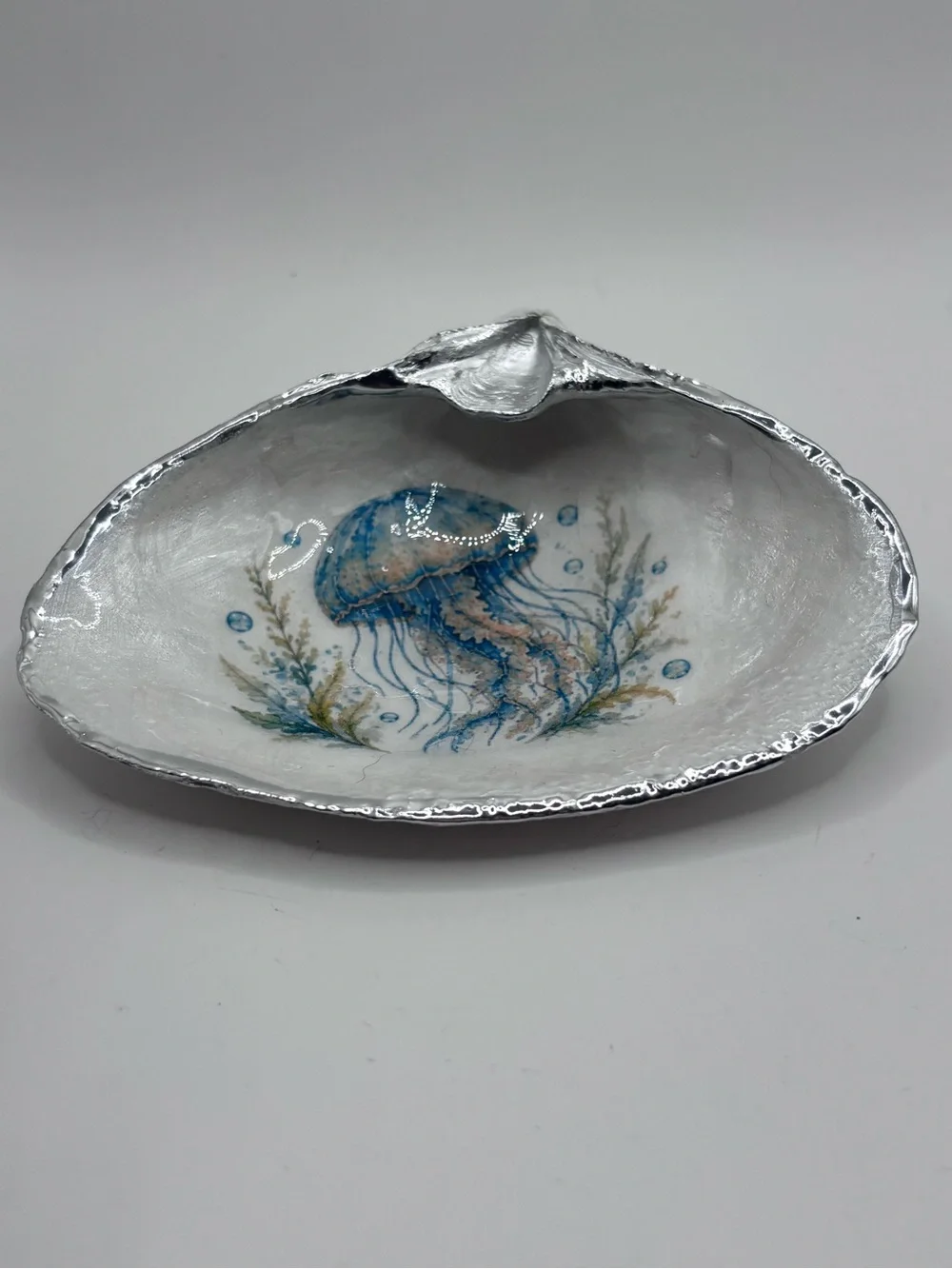 Silver & Blue Jellyfish Serving Dish